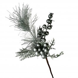 Декоративна гілочка срібного кольору, висота 30см 