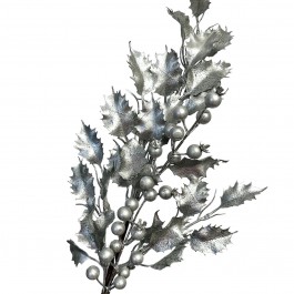 Декоративна гілочка з ягідками срібного кольору