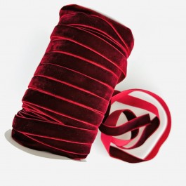 Оксамитова стрічка 1,5см бордового кольору