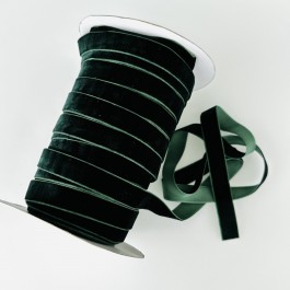 Оксамитова стрічка 1,5см темно смарагдового кольору