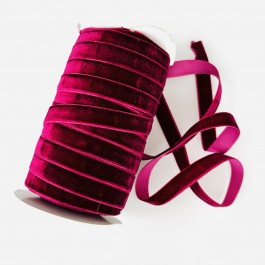 Оксамитова стрічка 1,5см темно вишневого кольору