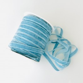 Оксамитова стрічка 1см бірюзового кольору