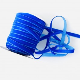 Оксамитова стрічка 1см колір синій електрик