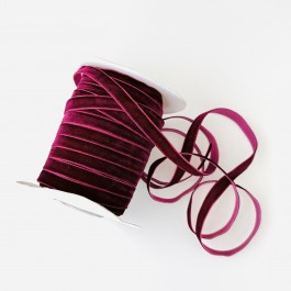 Оксамитова стрічка 1см темно вишневого кольору