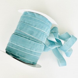 Оксамитова стрічка 2,5см бірюзового кольору