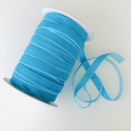 Оксамитова стрічка 1,5см блакитного кольору