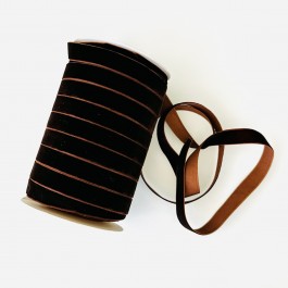 Оксамитова стрічка 1,5см темно коричневого кольору