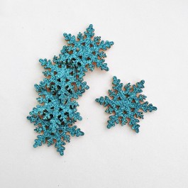 Сніжинки глітерні насичено блакитного кольору 3,5см