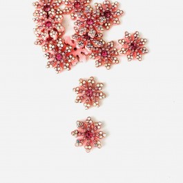 Сніжинки стразові ніжно рожевого кольору 2см