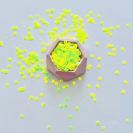 Паєтка плоска 5мм салатового неонового кольору "хамелеон"