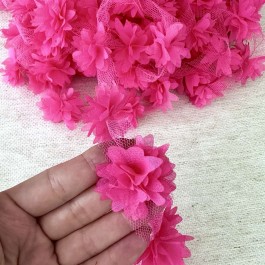 Шифонові квіти "айстра" яскраво рожевого кольору, діаметром 4см