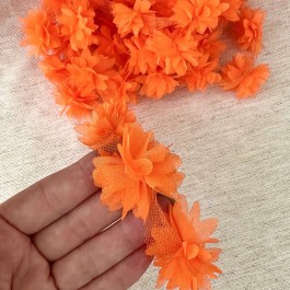 Шифонові квіти "айстра" оранжевого кольору, діаметр 4см