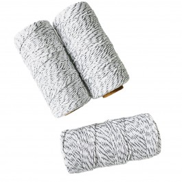 Шнур бавовняний 2 мм, білий з сріблом