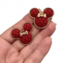 Металева серединка "Мінні Маус", розмір 3,5х3см, червоного кольору