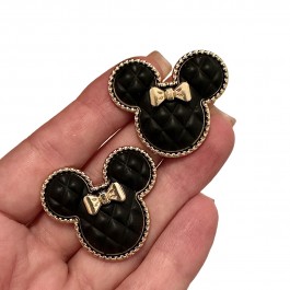 Металева серединка "Мінні Маус", розмір 3,5х3см, чорного кольору