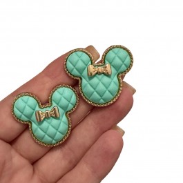 Металева серединка "Мінні Маус", розмір 3,5х3см, колір Тіффані