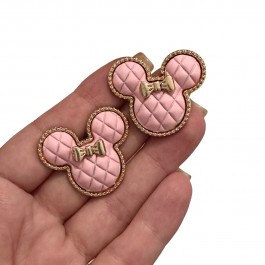 Металева серединка "Мінні Маус", розмір 3,5х3см, ніжно рожевого кольору