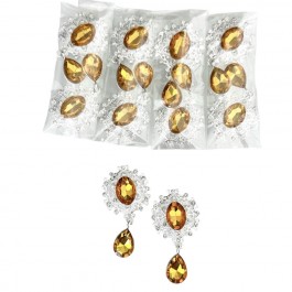 Стразова серединка з підвіскою, металева, золотистого кольору, 2,5х4,5см