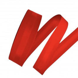 Репсова стрічка з атласом 2,5см червоного кольору