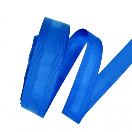 Репсова стрічка з атласом 2,5см синього кольору