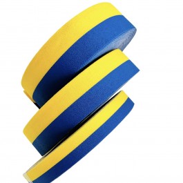 Стрічка тканинна синьо жовта 1,2см, 2см, 2,5см