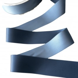 Стрічка сатинова, двостороння, шириною 3,8см, колір синій+пильно блакитний