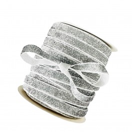 Стрічка з люрексом 1см срібного кольору