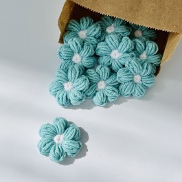 В'язані квіти колір Тіффані ручної роботи