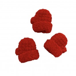 В'язані рукавички червоного кольору ручної роботи