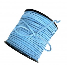 Замшевий шнур, шириною 3мм, небесного кольору