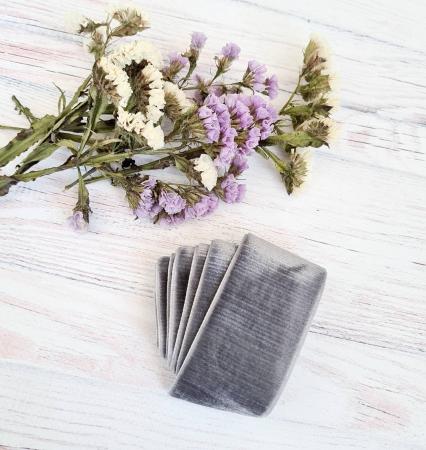 Оксамитова стрічка 4см сірого кольору