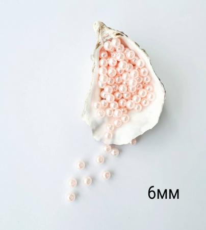 Намистини (перлини) 6мм коралового кольору (75шт)
