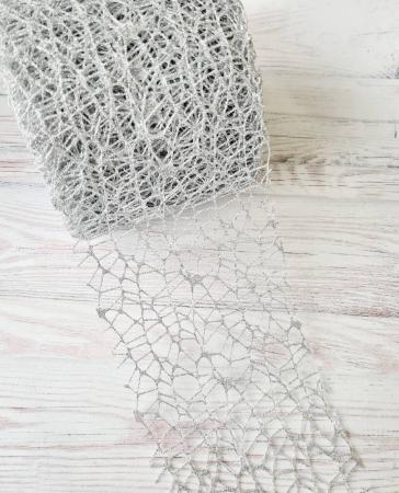 Сітка перламутрова декоративна (новорічна), ширина 12см