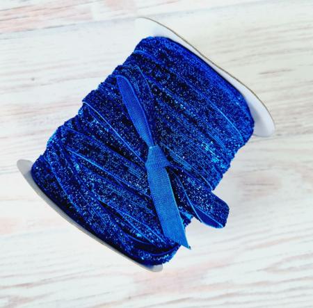 Стрічка з люрексом 1см синього кольору
