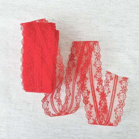 Мереживо "Квіткова доріжка" червоне шириною 4см