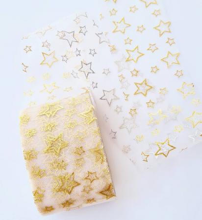 Фатин бліда пудра в зірочки