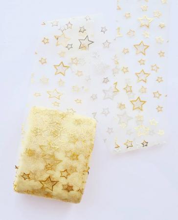 Фатин світло жовтий в зірочки