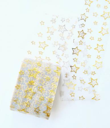 Фатин блідо сірий в зірочки
