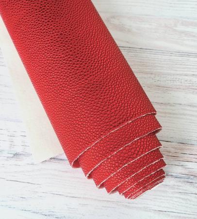 Еко шкіра "Рашель" червоного кольору, розмір - 19,5х16см