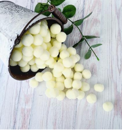 Помпони фетрові світло лимонні  2см (10шт.)