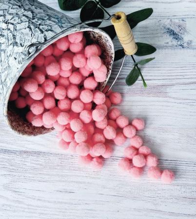 Помпони фетрові рожевий персик 1,5см (10шт.)