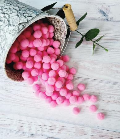 Помпони фетрові рожеві 1,5см (10шт.)