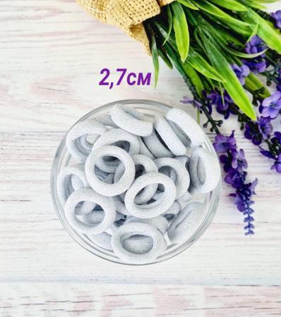 Резинки для волосся білі з срібним люрексом 27мм