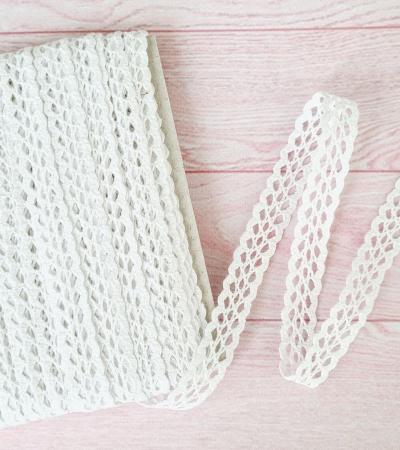 Мереживо бавовняне 1,6см білого кольору