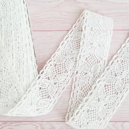 Мереживо бавовняне 4,5см білого кольору