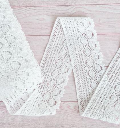 Мереживо бавовняне 6,1см білого кольору