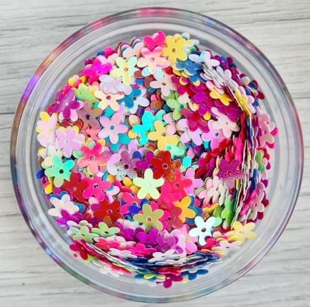 Паєтка "квіточка" 1см кольоровий мікс