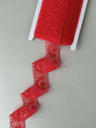 Мереживо "квіточка" червоне шириною 4см