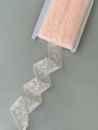 Мереживо "квіточка" світлий персик шириною 4см