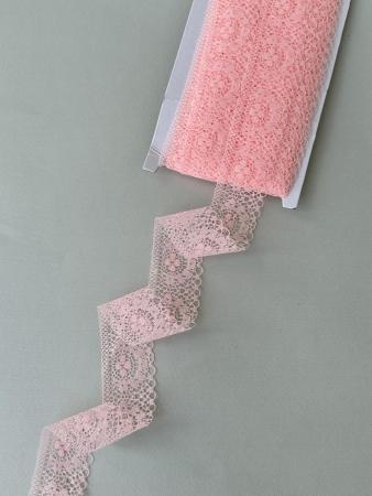 Мереживо "квіточка" рожевий персик шириною 4см